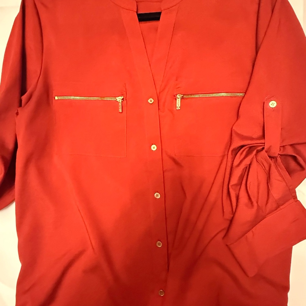Calvin Klein Blouse with Gold Accents